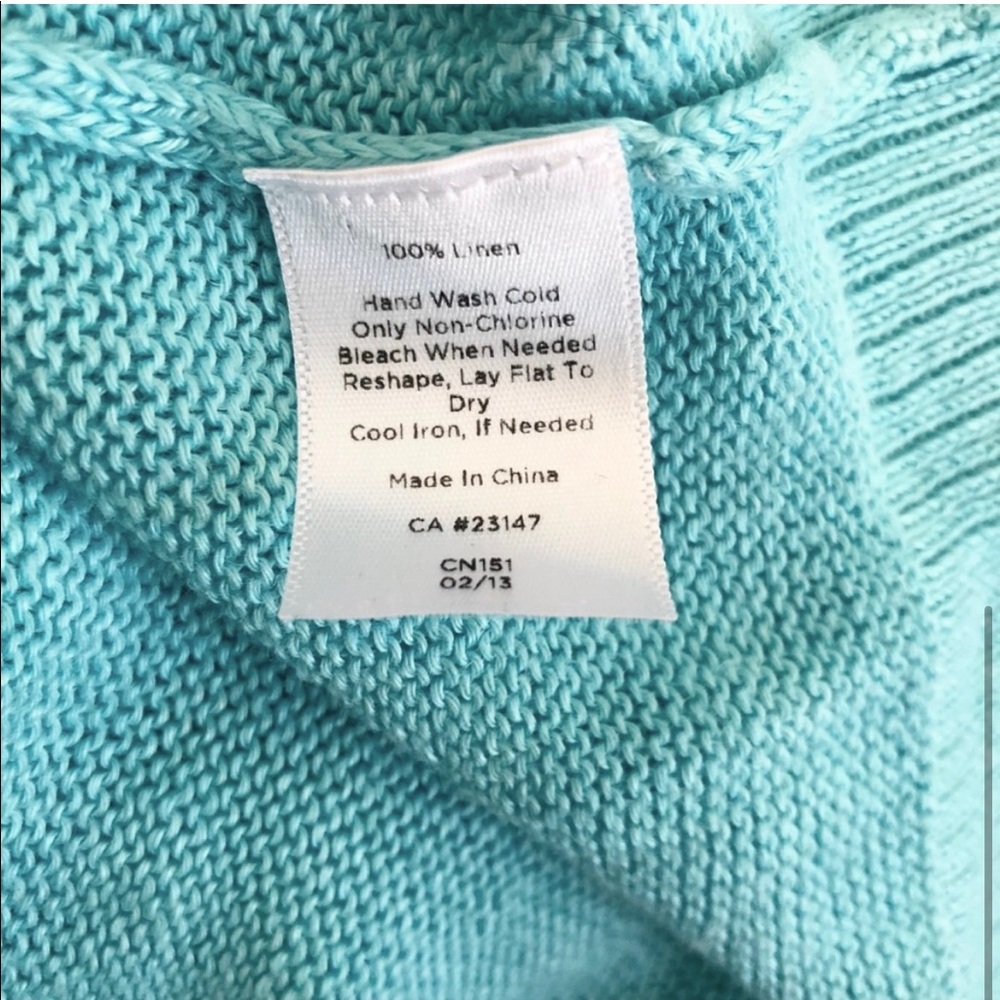 Talbots 100% Linen 3/4 Sleeve Button Front Cardig… - image 4